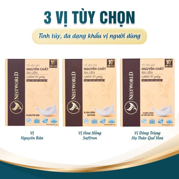 Tổ Yến Sấy Nguyên Chất Ăn Liền Nestworld vị Hoa Hồng Saffron - Ảnh 7