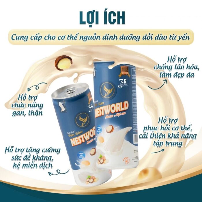 [ Combo 6 Lon] - Sữa Hạt Yến Sào Nestworld Macca Và Hạt Sen - Ảnh 4