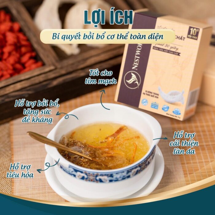 [Mới] - Tổ Yến Sấy Nguyên Chất Ăn Liền Nestworld vị Đông Trùng Hạ Thảo Quế Hoa - Ảnh 4