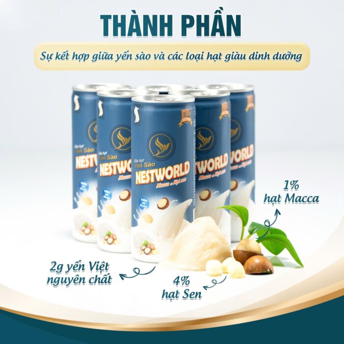 [Combo 2 Set 12 Lon] - Sữa Hạt Yến Sào Macca Và Hạt Sen - Ảnh 2