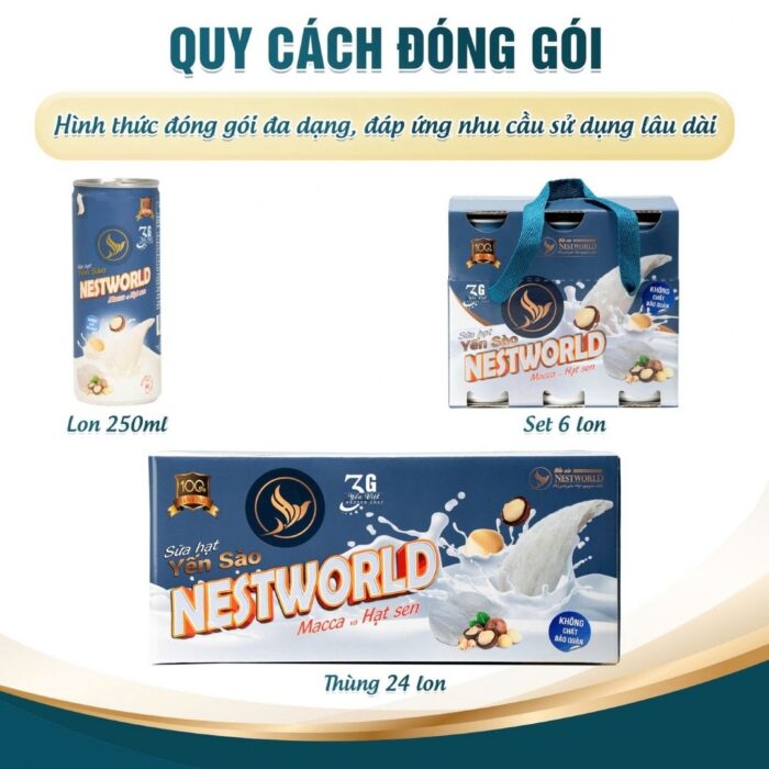 [ Combo 6 Lon] - Sữa Hạt Yến Sào Nestworld Macca Và Hạt Sen - Ảnh 9