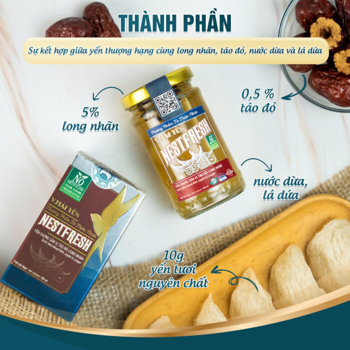 Yến Chưng Sẵn NestFresh Vị Táo Đỏ - Long Nhãn - Ảnh 2