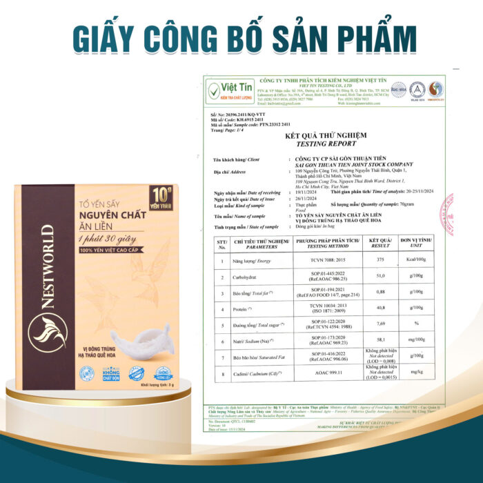 [Mới] - Tổ Yến Sấy Nguyên Chất Ăn Liền Nestworld vị Đông Trùng Hạ Thảo Quế Hoa - Ảnh 6