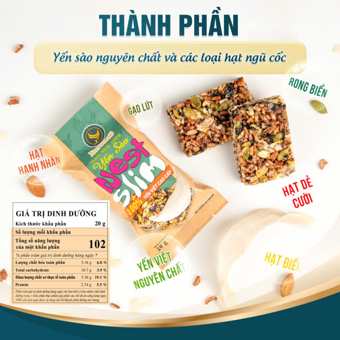 [MUA 5 TẶNG 1] - Hộp 6 Thanh Năng Lượng Yến Sào - Nest Slim - Ảnh 2