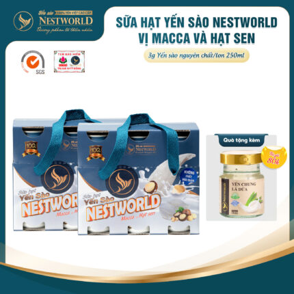 [Combo 2 Set 12 Lon] - Sữa Hạt Yến Sào Nestworld Macca Và Hạt Sen