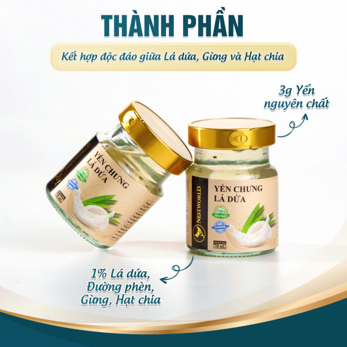[Mua 4 Tặng 1] - Yến Chưng Lá Dứa Nestworld - Ảnh 2