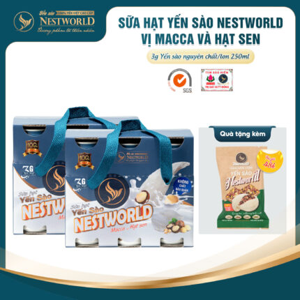 [Combo 12 Lon] - Sữa Hạt Yến Sào Nestworld Macca Và Hạt Sen