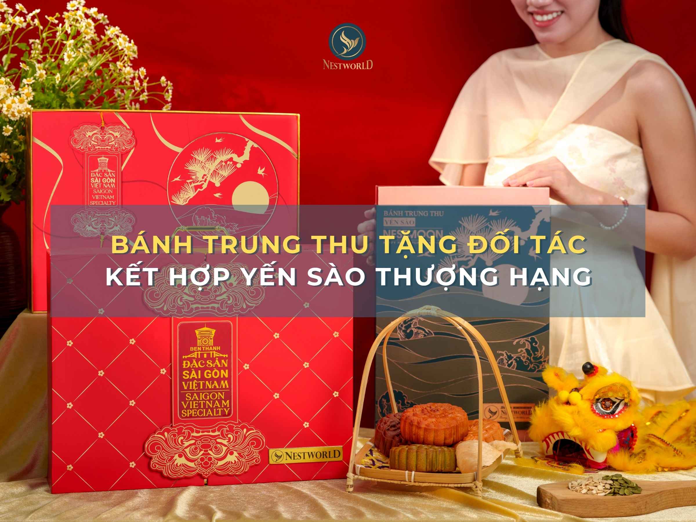 Bánh trung thu tặng đối tác kết hợp yến sào thượng hạng
